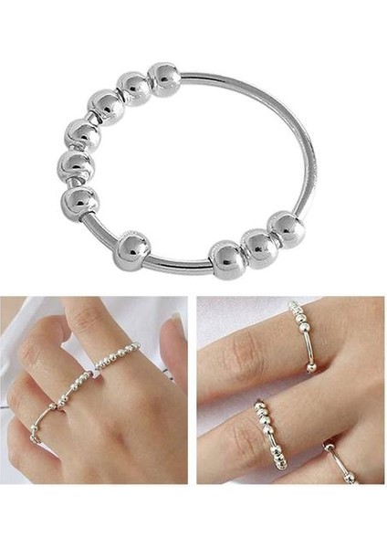 1 Adet 17MM Stres Giderici Boncuk Yüzük - Gümüş (Yurt Dışından) fiyatları