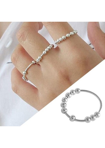 1 Adet 17MM Stres Giderici Boncuk Yüzük - Gümüş (Yurt Dışından) fırsatları