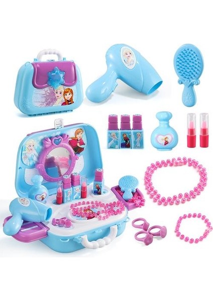 Frozen 2 Çocuk Kozmetik Seti Oyuncak Aisha Prenses Oje Kutusu Makyaj Dresser Toksik Olmayan (Yurt Dışından)