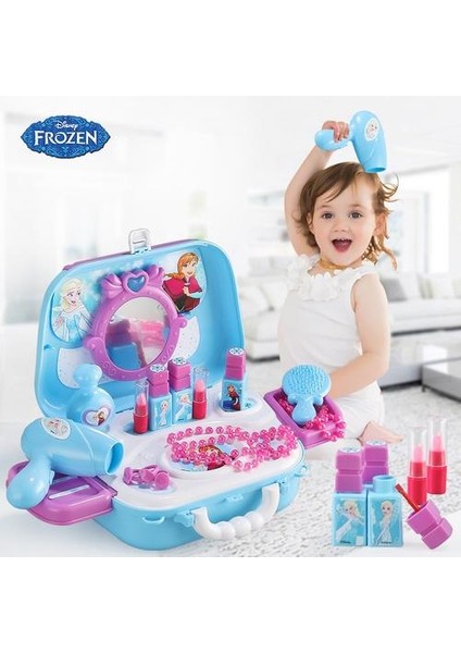 Frozen 2 Çocuk Kozmetik Seti Oyuncak Aisha Prenses Oje Kutusu Makyaj Dresser Toksik Olmayan (Yurt Dışından)