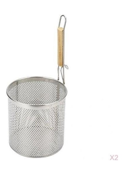 2x Noodle Yavalta Süzgeç Sepeti W / Kolu Pişirme Gereçleri 14 cm Çapı (Yurt Dışından)