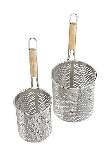 2x Noodle Yavalta Süzgeç Sepeti W / Kolu Pişirme Gereçleri 14 cm Çapı (Yurt Dışından)