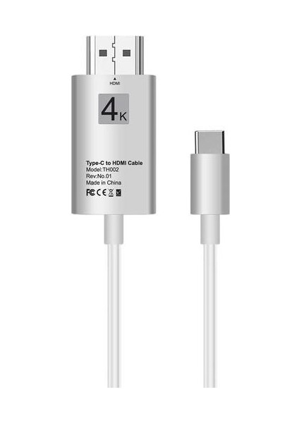 HDMI Kablo Dönüştürücü C Tipi HDMI 4K Beyaz (Yurt Dışından)