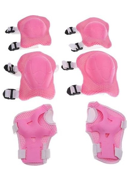 Çocuklar Bisiklet Kask Kaykay ile Set, Dağ Bisikleti (1x Kask + 2x Ped ve Pembe (Yurt Dışından)