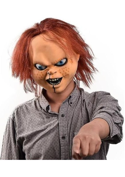 2021 Chucky Maskesi Çocuğun Oyun Kostüm Masques Ghost Chucky Maskeleri Korku Yüz Lateks Maskarilla (Yurt Dışından)