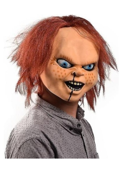2021 Chucky Maskesi Çocuğun Oyun Kostüm Masques Ghost Chucky Maskeleri Korku Yüz Lateks Maskarilla (Yurt Dışından)