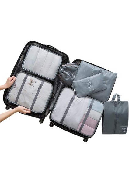 7pcs Bavul Organizatör Çantaları Su Geçirmez Ambalaj Giysi Saklama Çantası Seyahat Organizatörü Için Set (Yurt Dışından)