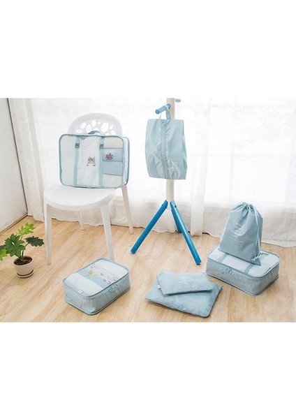 7pcs Bavul Organizatör Çantaları Su Geçirmez Ambalaj Giysi Saklama Çantası Seyahat Organizatörü Için Set (Yurt Dışından)