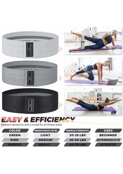 Pilates ve Yoga Direnç Bandı 3'lü Paket (Yurt Dışından) modelleri
