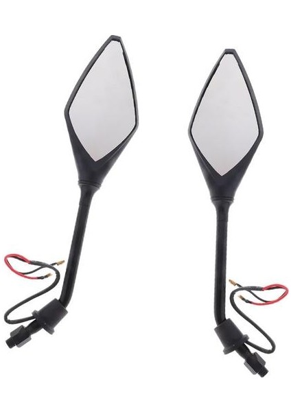 Evrensel Motosiklet Göstergesi 10MM Dikiz Yan Aynalar LED Dönüş Sinyalleri Siyah (Yurt Dışından)