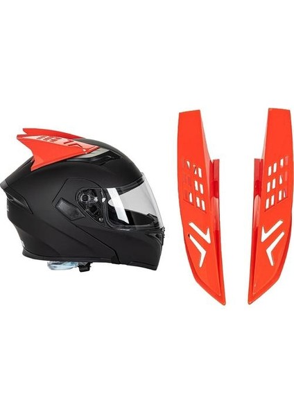 Plastik Motosiklet Kask Kulakları Boynuzlar Koruyucu Dekoratif Parçalar Kırmızı Kırmızı (Yurt Dışından) modelleri