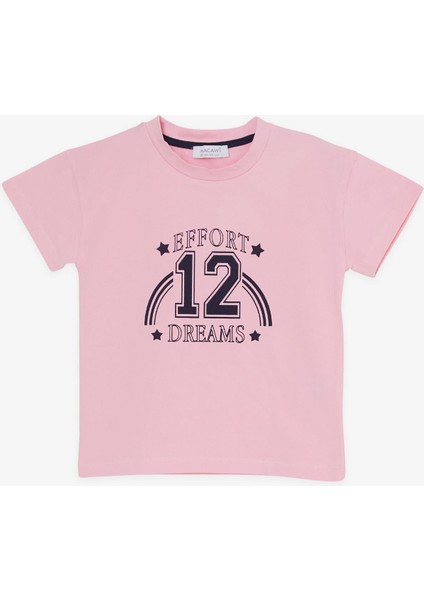 Macawı Kız Çocuk Taytlı Takım Rakam Baskılı 3-7 Yaş, Pembe