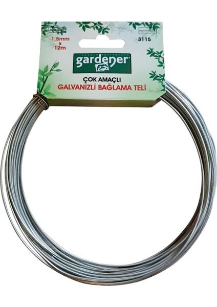 3115 Galvanizli Çok Amaçlı Bağlama Teli - 1,5mm x 12M Paslanmaz