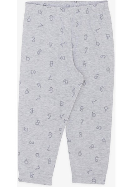 Macawı Erkek Çocuk Pijama Takımı Rakam Desenli 1.5-5 Yaş, Açık Gri Melanj fırsatları