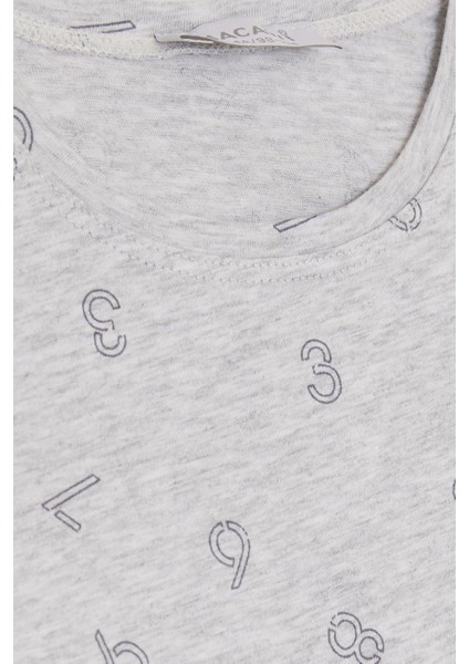 Macawı Erkek Çocuk Pijama Takımı Rakam Desenli 1.5-5 Yaş, Açık Gri Melanj indirimleri