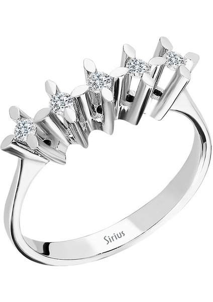 F Renk 0,15 Karat Pırlanta 5 Taş Yüzük 0441R0049