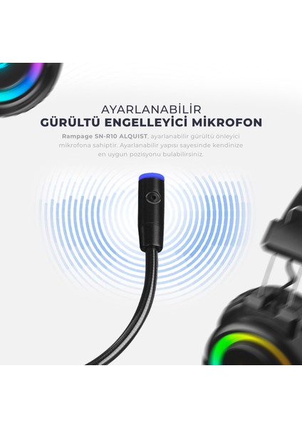 Alquist SN-R10 Beyaz 3,5mm Rgb Gaming Oyuncu Mikrofonlu Kulaklık