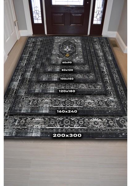 Kolye Hashtag Siyah Gri Salon Halısı Etnik Desenli Halı Kedi Figürlü Oturma Odası Halısı indirimleri