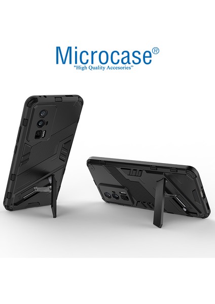Xiaomi Poco F5 Pro / Redmi K60 / K60 Pro Matrix Serisi Armor Standlı Perfect Koruma Kılıf - Siyah AL3416