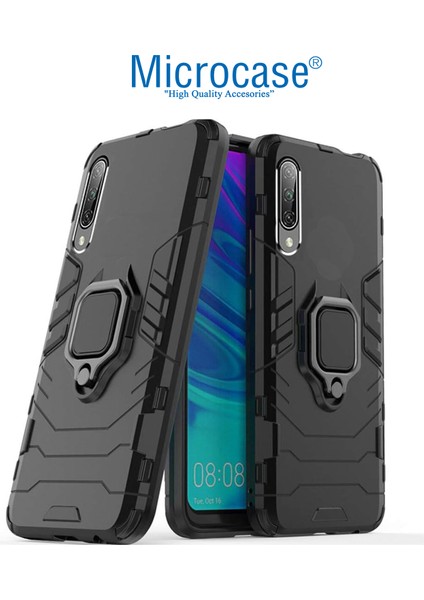 Huawei Honor 9x - Honor 9x Pro Batman Çin Serisi Yüzük Standlı Armor Kılıf - Siyah