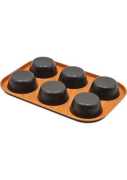 6'lı Muffin Kalıbı Turuncu
