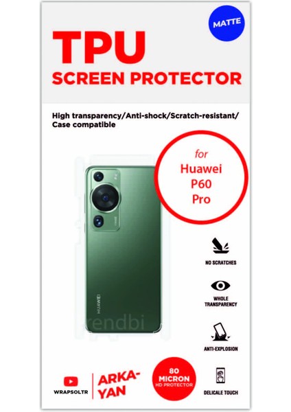 Huawei P60 Pro Mat Arka ve Yan Kaplama Tam Kaplayan Hd Film