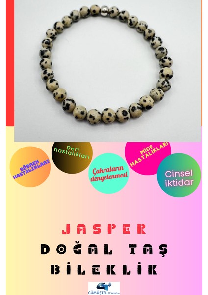 Jasper Doğal Taş Bileklik 6 mm Aaa Kalite Sürpriz Hediyeli