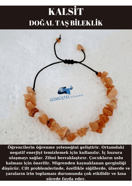 Doğal Kırık Taş Kalsit Taşı Bileklik Asansörlü Kilit Sistemi
