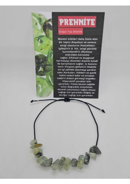 Doğal Prehnite Taşı Bileklik Orijinal Doğal Taş