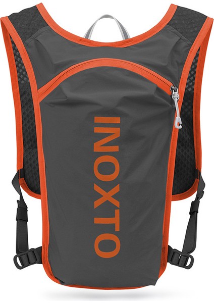 OUTDOOR INOXTO 591 5L Açık Hava Spor Sırt Çantası Koşu Bisiklet Nefes Alabilir Çift Omuz Çantası-Koyu Gri/Turuncu (Yurt Dışından)