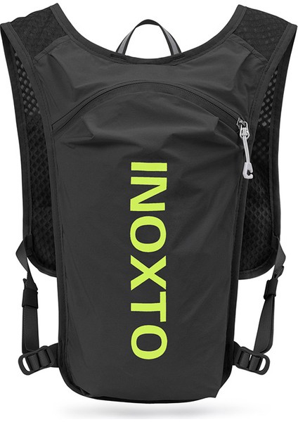 OUTDOOR INOXTO 591 5L Açık Hava Spor Sırt Çantası Koşu Bisiklet Nefes Alabilir Çift Omuz Çantası-Siyah/Floresan Yeşil (Yurt Dışından)