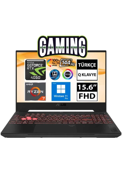 Tuf Gaming A15 FA507NU-LP052A12 Ryzen7 7735HS 16GB 512SSD RTX4050 15.6" Fullhd W11P Taşınabilir Bilgisayar