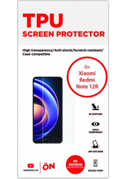 Redmi Note 12R Ekran Koruyucu Tam Kaplayan Esnek Hd Film