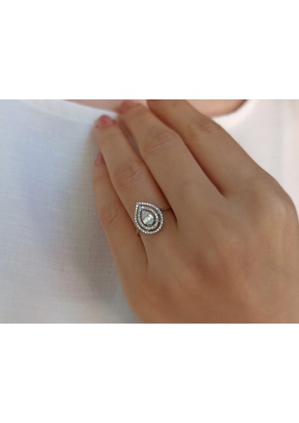 F Renk 0,23 Karat Baget Pırlanta Damla Yüzük 0441R0055 indirimleri