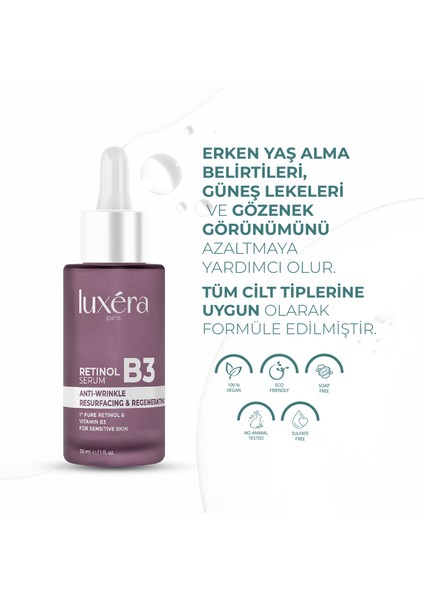 %1 Saf Retinol Içerikli, ve , Hassas Ciltlere Uygun, , Besleyici, Nemlendirici Vegan Retinol Serum (Vitamin B3 + Hyaluronic Acid + Witch Hazel) modelleri