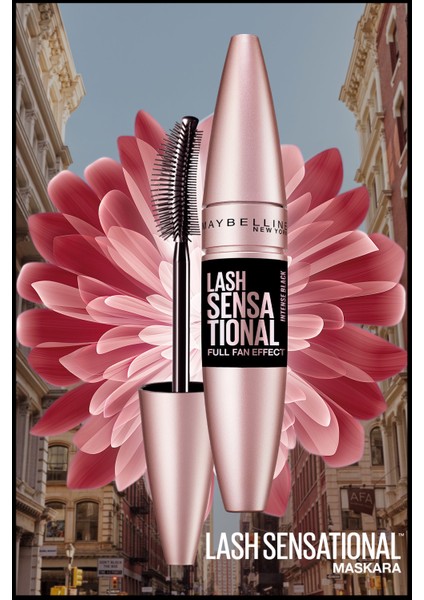 Maybelline New York Lash Sensational Yelpaze Etkili Intense Black Maskara Mini Falsies Surreal Maskara Hediyeli