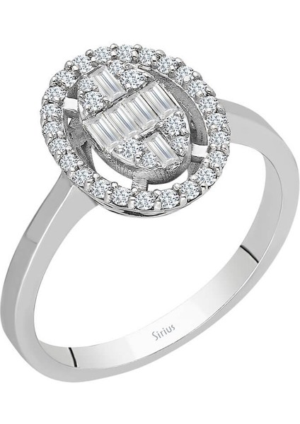 F Renk 0,37 Karat Baget Pırlanta Yüzük 0441R0056