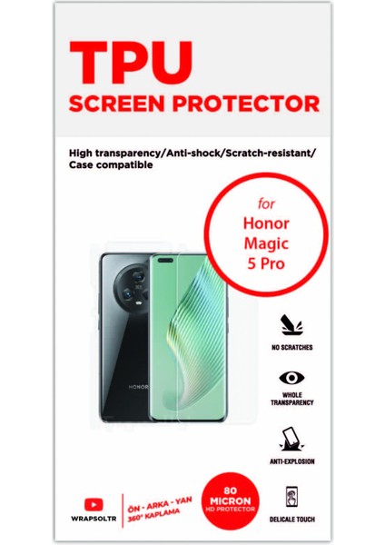 Honor Magic 5 Pro Full Body 360 Derece Ön Arka ve Yan Kaplama Tam Koruma Hd Film fiyatları