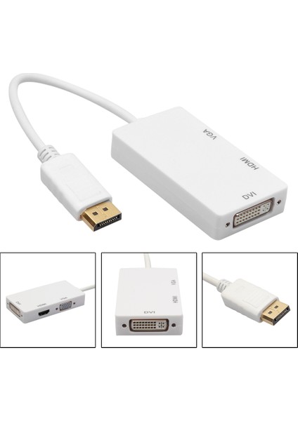 5056 Displayport To HDMI VGA DVI Çevirici Dönüştürücü Adaptor