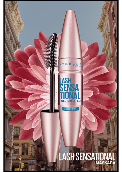 Maybelline New York Lash Sensational Yelpaze Etkili Suya Dayanıklı Siyah Maskara Mini Falsies Surreal Maskara Hediyeli