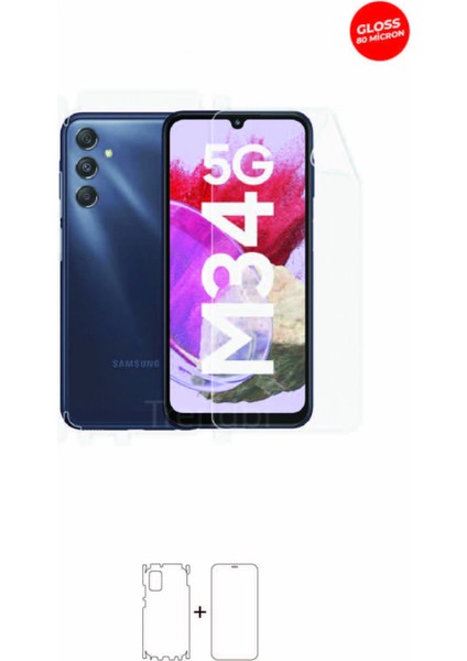 Samsung Galaxy M34 5g Ön Arka ve Yan Kaplama 360 Derece Tam Koruma Full Body Hd Film