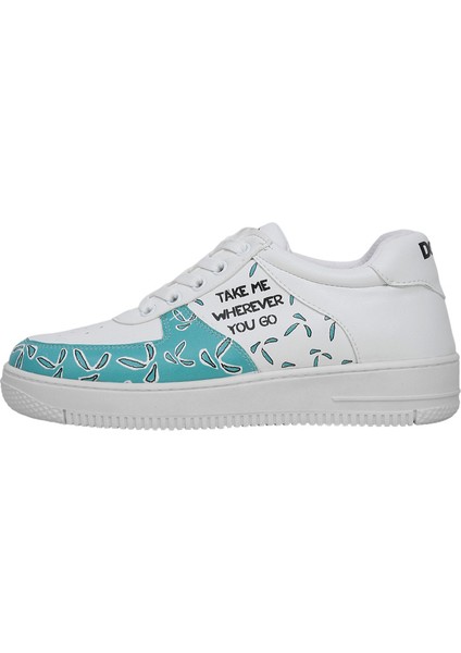Kadın Vegan Deri Beyaz Sneakers - Koala Hug Tasarım fiyatları