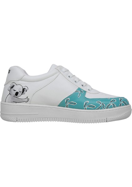 Kadın Vegan Deri Beyaz Sneakers - Koala Hug Tasarım modelleri