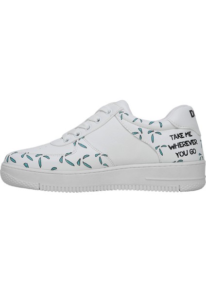 Kadın Vegan Deri Beyaz Sneakers - Koala Hug Tasarım fırsatları