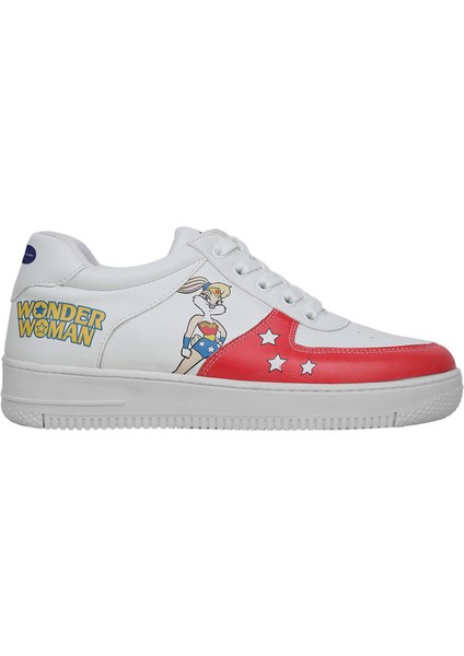 Kadın Vegan Deri Beyaz Sneakers - Warner Bros Wonder Lola Bunny Tasarım indirimleri