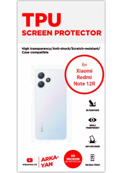 Redmi Note 12R Arka ve Yan Kaplama Köşeler Dahil Kaplayan Hd Film