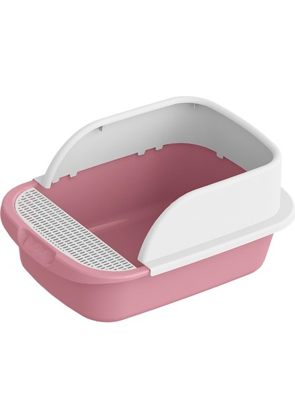 Kedi Çöp Kutusu Tuvalet Yarı Kapalı Çıkarılabilir Büyük Sıçrama Sıçrama Sandbox PINK52CMX36CMX21.5CM (Yurt Dışından)