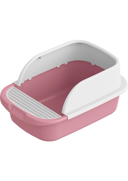 Kedi Çöp Kutusu Tuvalet Yarı Kapalı Çıkarılabilir Büyük Sıçrama Sıçrama Sandbox PINK52CMX36CMX21.5CM (Yurt Dışından)