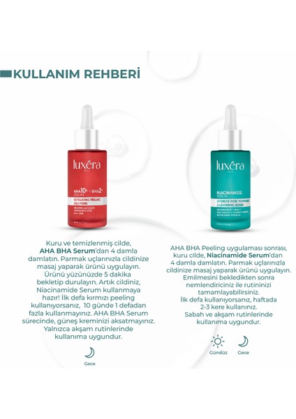 , Temizleyici, & Leke , Siyah Nokta & Komedon , Cilt Kusursuzlaştırıcı Vegan Bakım Seti (Aha+Bha Kırmızı Peeling Serum + Niacinamide Serum) fırsatları