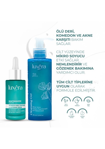 ,Vegan Bakım Seti (Temizleme Jeli / Cleansing Gel + Niacinamide Serum) modelleri